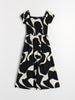 Sinsay Women's Black & Beige Cotton Midi Dress | Sinsay In Lebanon