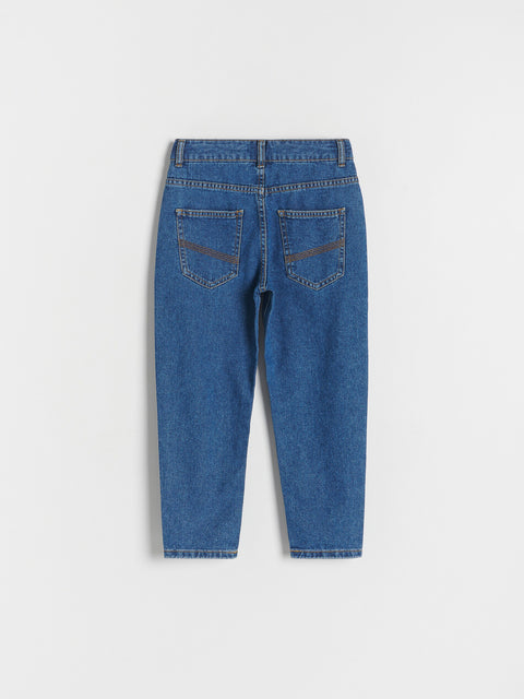 Blue jeans on a white background