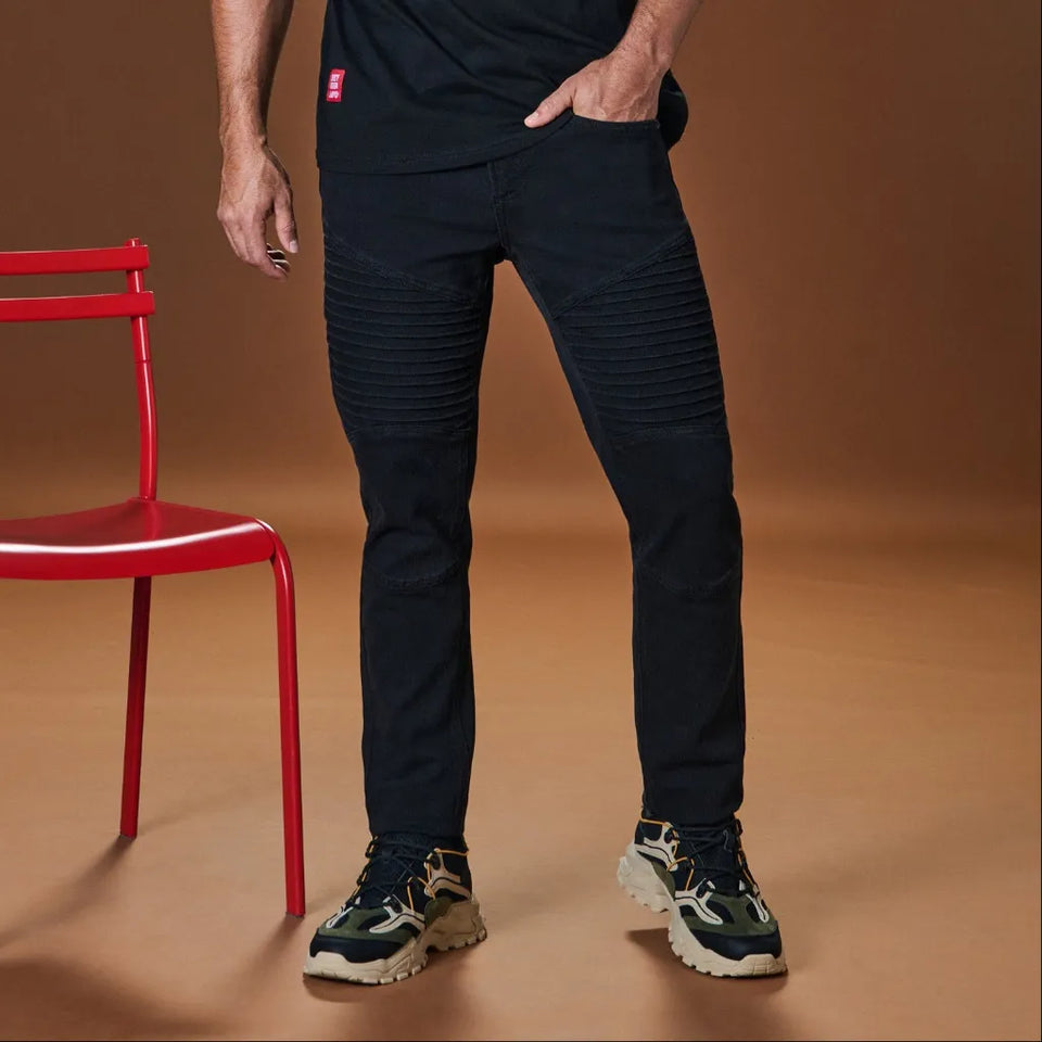 Sinsay Men's Black Biker Slim-fit Jeans