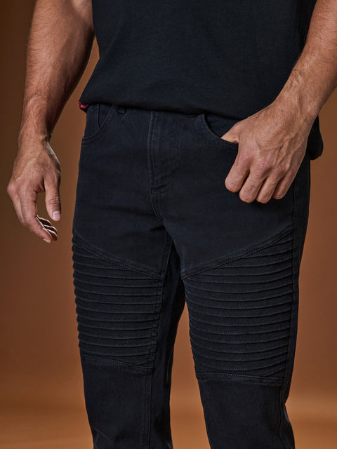 Sinsay Men's Black With A Decorative On Legs Slim-fit Jeans  | Sinsay in Lebanon