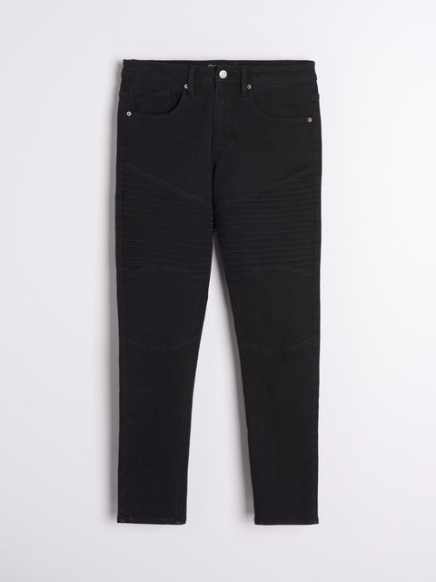 Sinsay Men's Black With A Decorative On Legs Slim-fit Jeans  | Sinsay in Lebanon
