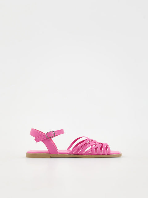 Reserved Girl's Fuchsia Imitation Leather Sandals | Reserved In Lebanon