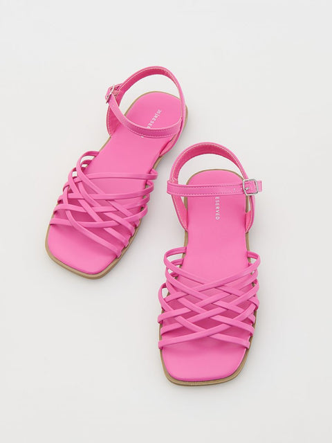 Reserved Girl's Fuchsia Imitation Leather Sandals | Reserved In Lebanon
