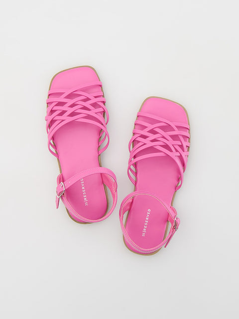 Reserved Girl's Fuchsia Imitation Leather Sandals | Reserved In Lebanon
