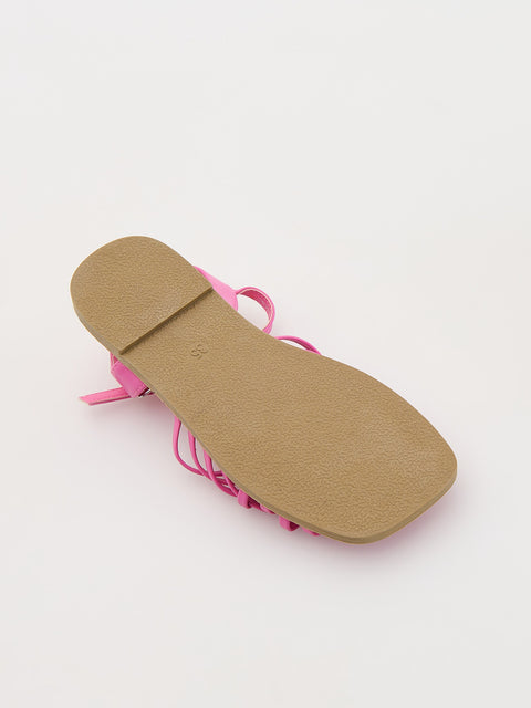 Reserved Girl's Fuchsia Imitation Leather Sandals | Reserved In Lebanon