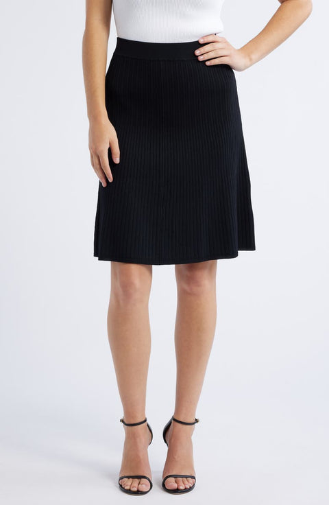 Anne Klein Women's Black Rib Midi Sweater Skirt | Anne Klein In Lebanon