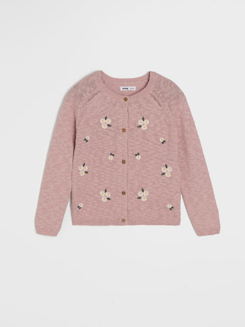 Sinsay Girl's Dusty Rose Floral Sweater | Sinsay In Lebanon