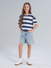 Sinsay Girl's T-Shirt Navy-White AYA