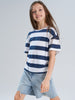 Sinsay Girl's T-Shirt Navy-White AYA