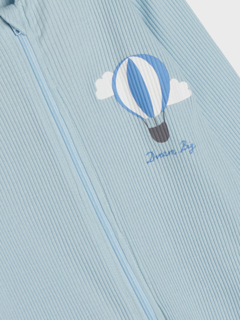 Sinsay Baby Boy's Blue & Light Blue Ribbed Printed Overall | Sinsay In Lebanon