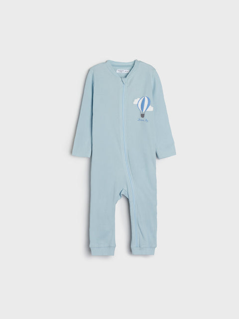 Sinsay Baby Boy's Blue & Light Blue Ribbed Printed Overall | Sinsay In Lebanon