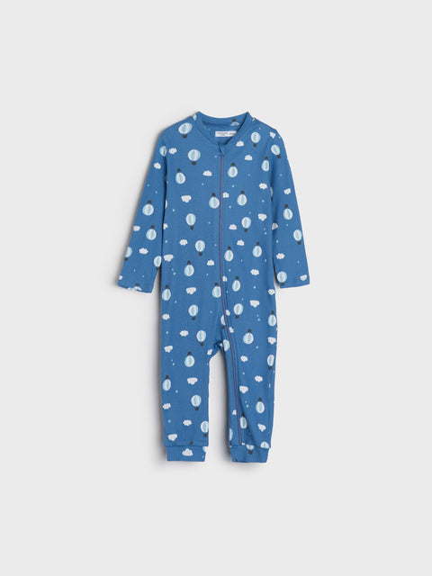 Sinsay Baby Boy's Blue & Light Blue Ribbed Printed Overall | Sinsay In Lebanon