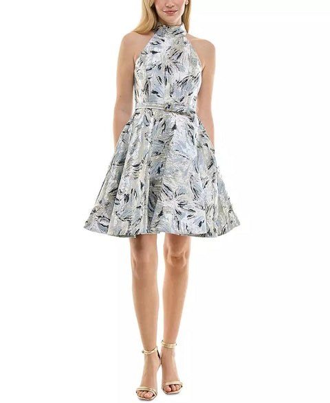 Taylor Women’s Silver Flutter Sleeve V-Neck Midi Dress | Taylor in Lebanon