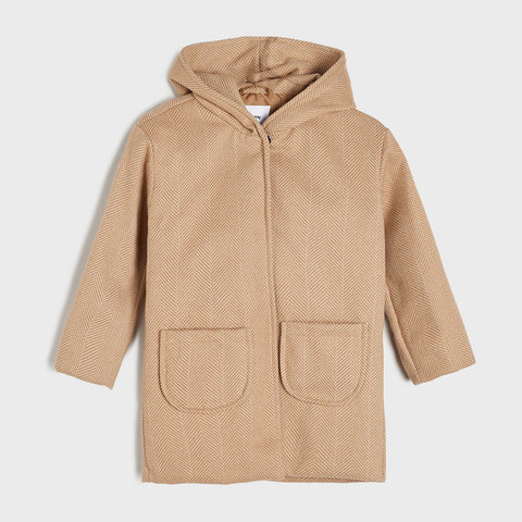 Sinsay Girl's Beige Striped Demi-Season Coat |Sinsay In Lebanon