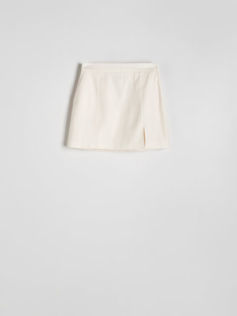 Reserved Women's Cream Mini Skirt In A Modal Blend | Reserved In Lebanon