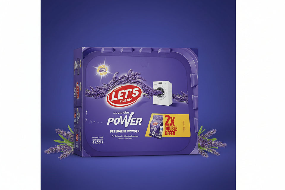 Let's Clean Lavender Power 4kg x2 Double Offer
