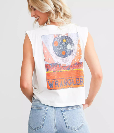 Wrangler Women's Worn White Sleeveless Tank Top | Wrangler In Lebanon