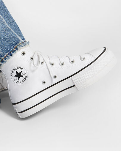 Converse Women's White Leather Chuck Taylor All Star Lift HI Sneakers | Converse In Lebanon