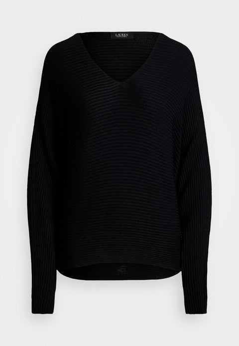 Lauren Ralph Lauren Women's Black Rib Knit Dolman Sleeve Sweater | Lauren Ralph Lauren In Lebanon