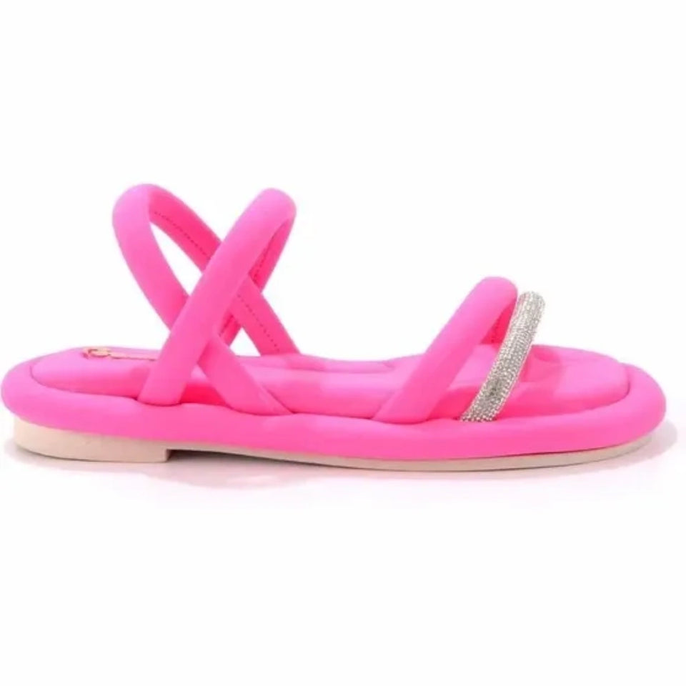Bambi Women's Hot-Pink Padded Strap Design Sandals