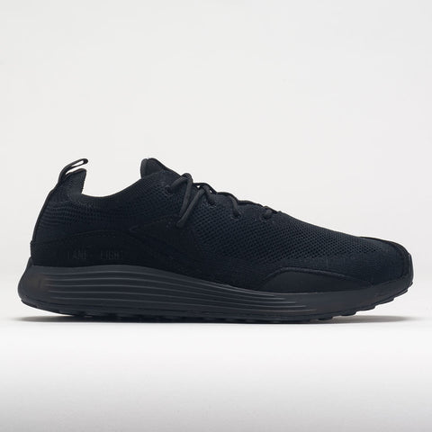 Black athletic shoe on a light gray background