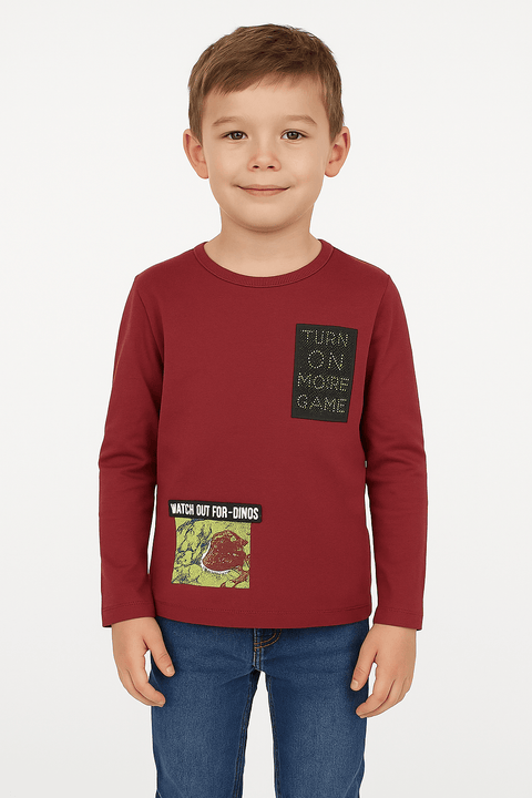 S.Oliver Boy's Burgundy Long-Sleeve Blouse |S.Oliver in Lebanon
