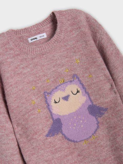 Sinsay Girl's Purple Printed Round Neck Sweater | Sinsay In Lebanon