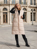 Sinsay Women Beige Longline Hooded Padded Vest | Sinsay in Lebanon