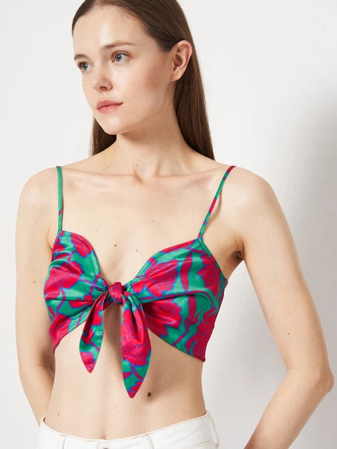 Sinsay  Women's Green/Pink Crop Top  |  Sinsay in Lebanon