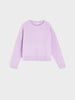 Lavender sweater on a light gray background