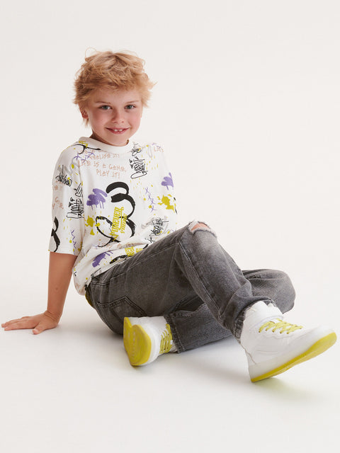 Reserved Boy's White High Ankle Sneakers | Reserved In Lebanon