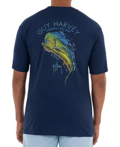 Guy Harvey Men's Navy Blue T-Shirt ABF565 shr(ll13)