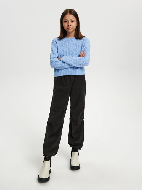 Sinsay Girl's Light Blue Cable Knit Sweater | Sinsay In Lebanon