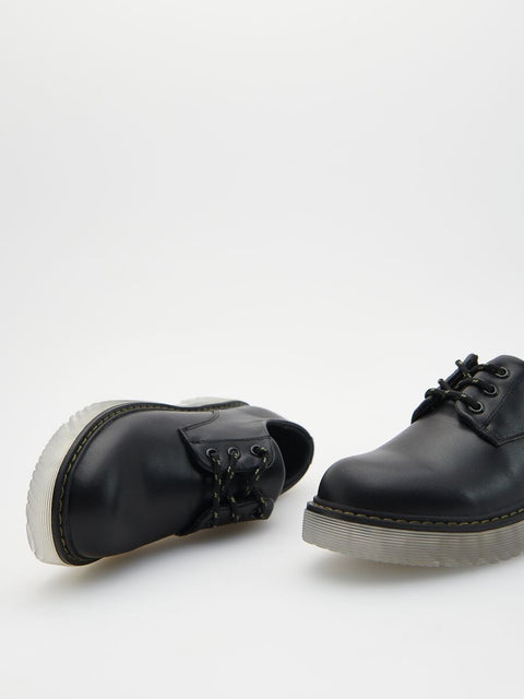 Reserved Boy's Black Leather Low Top Casual Shoes | Reserved In Lebanon