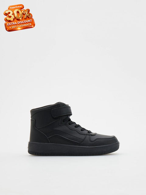 Reserved Boy's Black Velcro Fastening Ankled Sneakers |Reserved In Lebanon