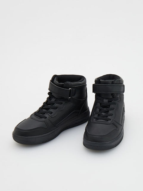 Reserved Boy's Black Velcro Fastening Ankled Sneakers |Reserved In Lebanon