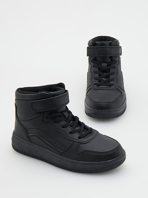 Reserved Boy's Black Velcro Fastening Ankled Sneakers |Reserved In Lebanon