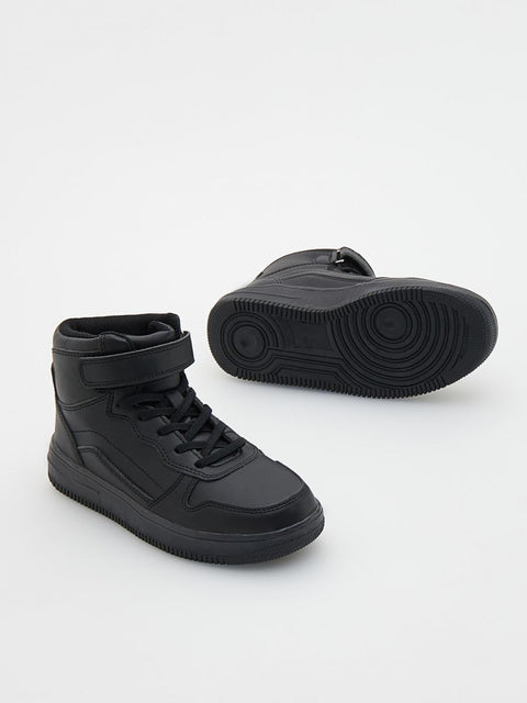 Reserved Boy's Black Velcro Fastening Ankled Sneakers |Reserved In Lebanon