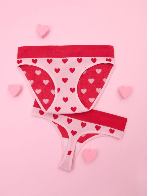 Sinsay Women's Pink & Red Heart Printed Pack Of 2 Panties | Sinsay In Lebanon