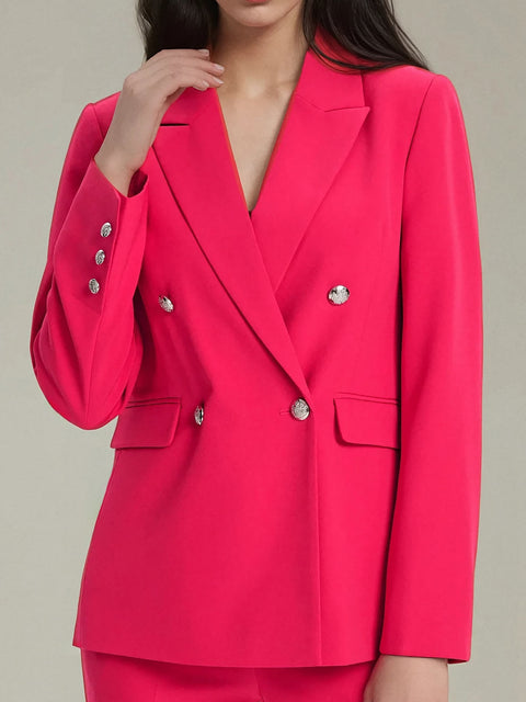 Sinsay Women's Fuchsia Smooth Closed Flaps Blazer|Sinsay In Lebanon