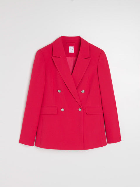 Sinsay Women's Fuchsia Smooth Closed Flaps Blazer|Sinsay In Lebanon