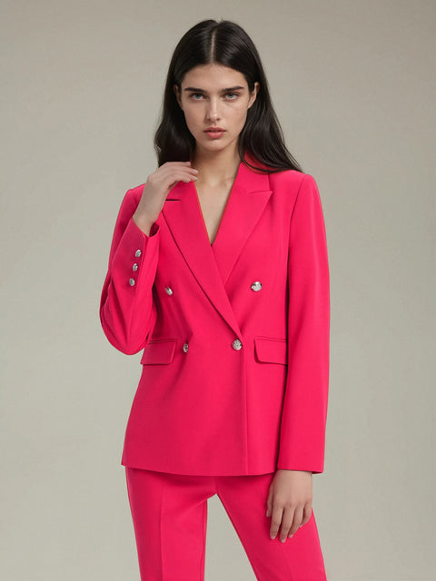 Sinsay Women's Fuchsia Smooth Closed Flaps Blazer|Sinsay In Lebanon