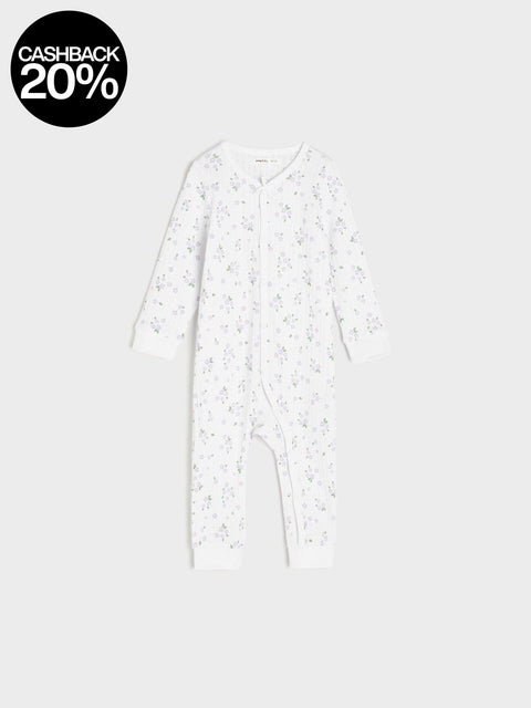 Sinsay Baby Girl's White Floral Print Overall | Sinsay In Lebanon
