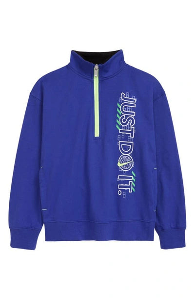 Nike Boy's Blue Digital Escape Half Zip Pullover Sweatshirt  |Nike In Lebanon