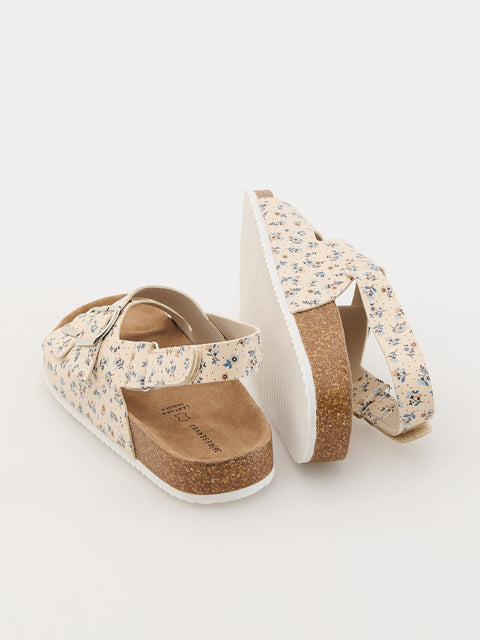 Reserved Girl's Off White Cork-Soled Sandals | Reserved In Lebanon