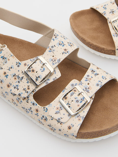 Reserved Girl's Off White Cork-Soled Sandals | Reserved In Lebanon
