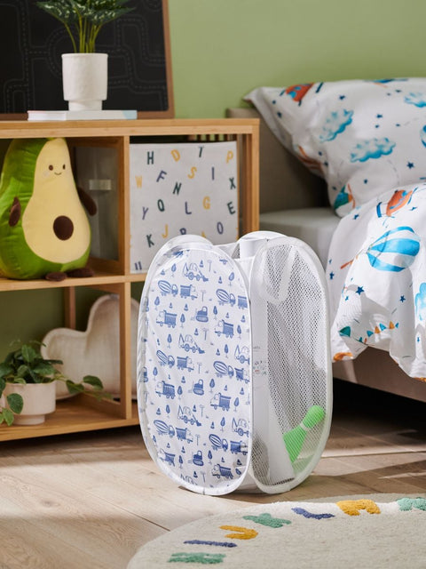 Sinsay White Graphic Printed Mesh Storage Basket | Sinsay In Lebanon