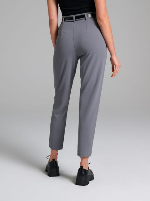 Sinsay Women's Gray Paperbag Trousers With Black Leather Belt | Sinsay In Lebanon