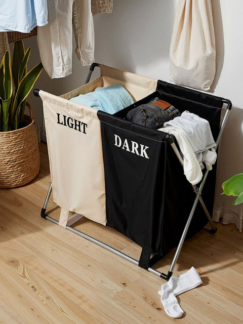 Sinsay Cream & Black Tow Compartment Laundry Storage Basket | Sinsay In Lebanon
