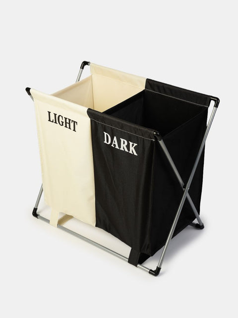 Sinsay Cream & Black Tow Compartment Laundry Storage Basket | Sinsay In Lebanon